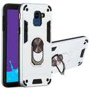 For Samsung Galaxy J6 (2018) 2 in 1 Armour Series PC + TPU Protective Case with Ring Holder(Silver)