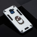 For Samsung Galaxy J6 (2018) 2 in 1 Armour Series PC + TPU Protective Case with Ring Holder(Silver)