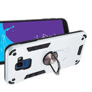 For Samsung Galaxy J6 (2018) 2 in 1 Armour Series PC + TPU Protective Case with Ring Holder(Silver)