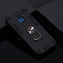 For Samsung Galaxy J6 (2018) 2 in 1 Armour Series PC + TPU Protective Case with Ring Holder(Black)