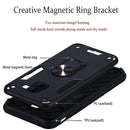 For Samsung Galaxy J6 (2018) 2 in 1 Armour Series PC + TPU Protective Case with Ring Holder(Black)