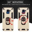 For Samsung Galaxy J6 (2018) 2 in 1 Armour Series PC + TPU Protective Case with Ring Holder(Black)