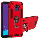 For Samsung Galaxy J6 (2018) 2 in 1 Armour Series PC + TPU Protective Case with Ring Holder(Red)