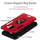 For Samsung Galaxy J6 (2018) 2 in 1 Armour Series PC + TPU Protective Case with Ring Holder(Red)