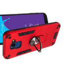 For Samsung Galaxy J6 (2018) 2 in 1 Armour Series PC + TPU Protective Case with Ring Holder(Red)