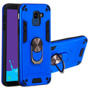 For Samsung Galaxy J6 (2018) 2 in 1 Armour Series PC + TPU Protective Case with Ring Holder(Dark Blue)