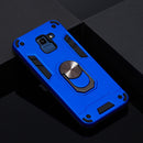For Samsung Galaxy J6 (2018) 2 in 1 Armour Series PC + TPU Protective Case with Ring Holder(Dark Blue)