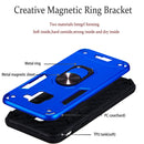 For Samsung Galaxy J6 (2018) 2 in 1 Armour Series PC + TPU Protective Case with Ring Holder(Dark Blue)