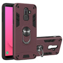 For Samsung Galaxy J8 (2018) 2 in 1 Armour Series PC + TPU Protective Case with Ring Holder(Wine Red)