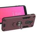 For Samsung Galaxy J8 (2018) 2 in 1 Armour Series PC + TPU Protective Case with Ring Holder(Wine Red)