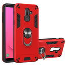 For Samsung Galaxy J8 (2018) 2 in 1 Armour Series PC + TPU Protective Case with Ring Holder(Red)