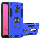 For Samsung Galaxy J8 (2018) 2 in 1 Armour Series PC + TPU Protective Case with Ring Holder(Dark Blue)