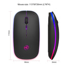 HXSJ T18 2.4GHZ 1600dpi Dual-mode Light-emitting Wireless Mouse USB + Bluetooth 5.1 Rechargeable