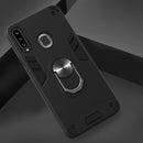 For Samsung Galaxy A20s 2 in 1 Armour Series PC + TPU Protective Case with Ring Holder(Black)