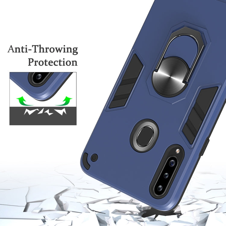 For Samsung Galaxy A20s 2 in 1 Armour Series PC + TPU Protective Case with Ring Holder(Black)