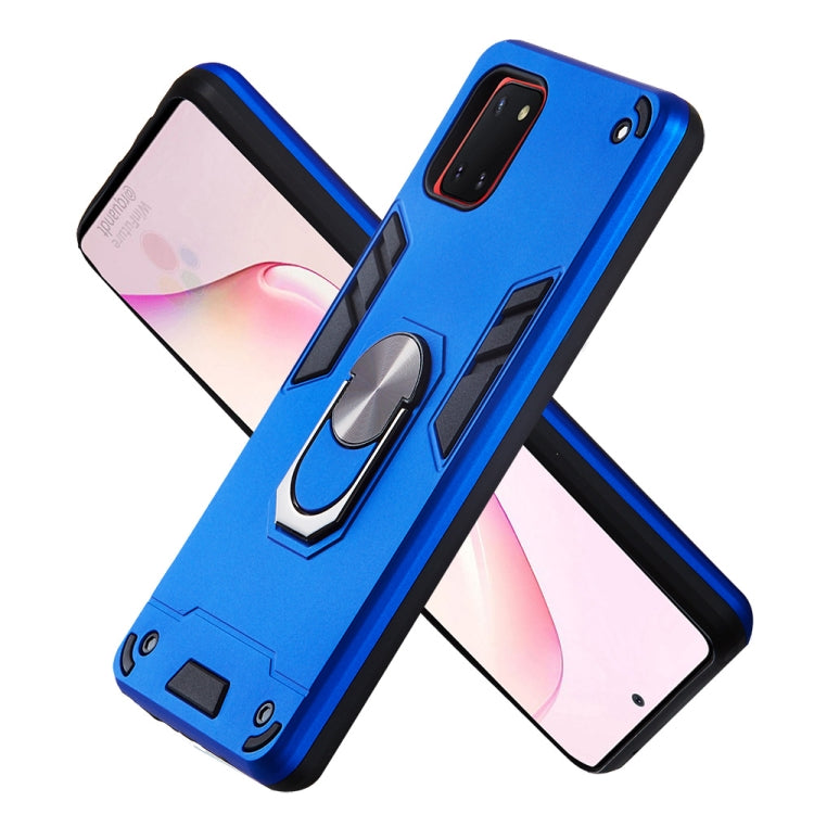 For Samsung Galaxy Note 10 Lite / A81 2 in 1 Armour Series PC + TPU Protective Case with Ring Holder(Dark Blue)