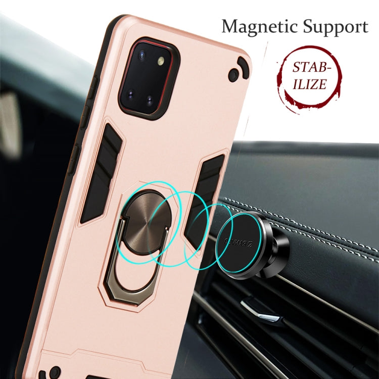 For Samsung Galaxy Note 10 Lite / A81 2 in 1 Armour Series PC + TPU Protective Case with Ring Holder(Dark Blue)