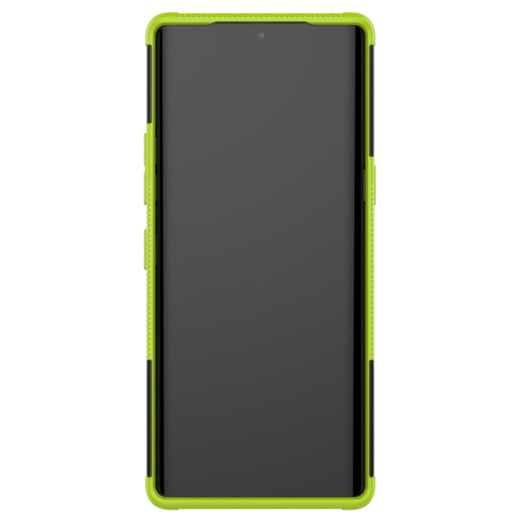 For LG Velvet Tire Texture Shockproof TPU+PC Protective Case with Holder(Green)