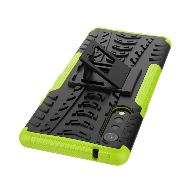 For LG Velvet Tire Texture Shockproof TPU+PC Protective Case with Holder(Green)