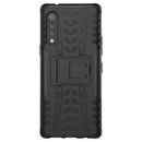 For LG Velvet Tire Texture Shockproof TPU+PC Protective Case with Holder(Black)