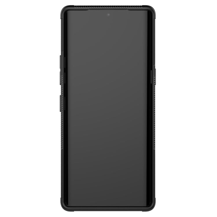 For LG Velvet Tire Texture Shockproof TPU+PC Protective Case with Holder(Black)
