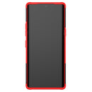 For LG Velvet Tire Texture Shockproof TPU+PC Protective Case with Holder(Red)