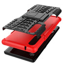 For LG Velvet Tire Texture Shockproof TPU+PC Protective Case with Holder(Red)