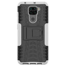 For Xiaomi Redmi Note 9 Tire Texture Shockproof TPU+PC Protective Case with Holder(White)