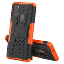 For Samsung Galaxy A21s Tire Texture Shockproof TPU+PC Protective Case with Holder(Orange)