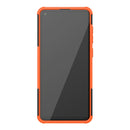 For Samsung Galaxy A21s Tire Texture Shockproof TPU+PC Protective Case with Holder(Orange)