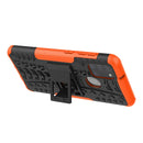 For Samsung Galaxy A21s Tire Texture Shockproof TPU+PC Protective Case with Holder(Orange)