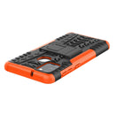 For Samsung Galaxy A21s Tire Texture Shockproof TPU+PC Protective Case with Holder(Orange)