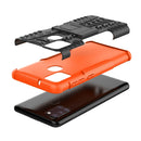 For Samsung Galaxy A21s Tire Texture Shockproof TPU+PC Protective Case with Holder(Orange)