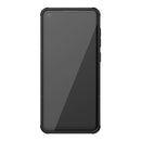 For Samsung Galaxy A21s Tire Texture Shockproof TPU+PC Protective Case with Holder(Black)