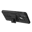 For Samsung Galaxy A21s Tire Texture Shockproof TPU+PC Protective Case with Holder(Black)