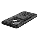 For Samsung Galaxy A21s Tire Texture Shockproof TPU+PC Protective Case with Holder(Black)