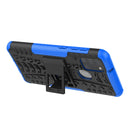 For Samsung Galaxy A21s Tire Texture Shockproof TPU+PC Protective Case with Holder(Blue)