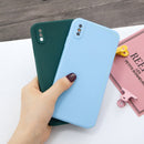 For iPhone X & XS Magic Cube Frosted Silicone Shockproof Full Coverage Protective Case(Baby Blue)