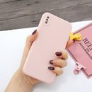For iPhone X & XS Magic Cube Frosted Silicone Shockproof Full Coverage Protective Case(Pink)
