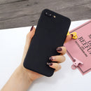 For iPhone 7 Plus & 8 Plus Magic Cube Frosted Silicone Shockproof Full Coverage Protective Case(Black)