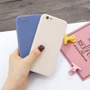 For iPhone 6 Plus & 6s Plus Magic Cube Frosted Silicone Shockproof Full Coverage Protective Case(Beige)