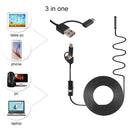 AN100 3 in 1 IP67 Waterproof USB-C / Type-C + Micro USB + USB HD Endoscope Hard Tube Inspection Camera for Parts of OTG Function Android Mobile Phone, with 6 LEDs, Lens Diameter:5.5mm(Length: 5m)
