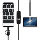 AN100 3 in 1 IP67 Waterproof USB-C / Type-C + Micro USB + USB HD Endoscope Hard Tube Inspection Camera for Parts of OTG Function Android Mobile Phone, with 6 LEDs, Lens Diameter:5.5mm(Length: 5m)