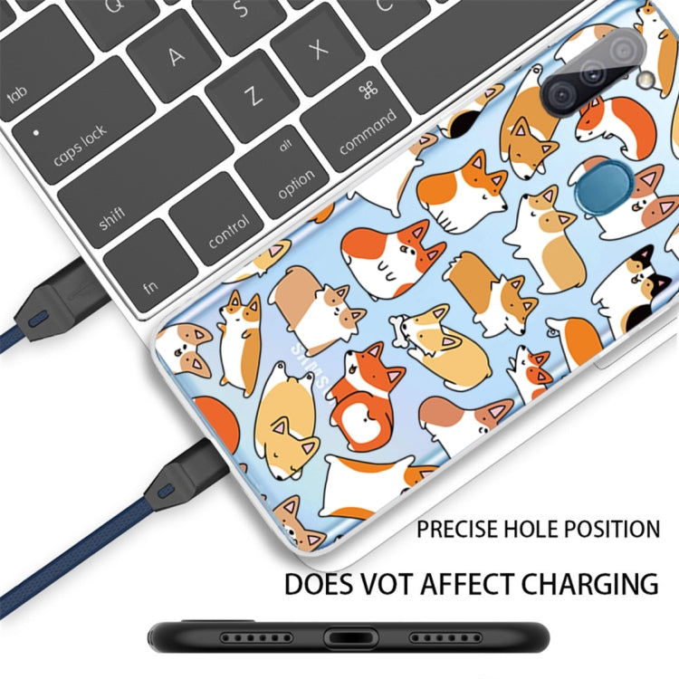 For Samsung Galaxy A11 Shockproof Painted TPU Protective Case(Corgis)