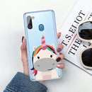 For Samsung Galaxy A11 Shockproof Painted TPU Protective Case(Fat Unicorn)