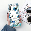 For Samsung Galaxy A21 Shockproof Painted TPU Protective Case(Chrysanthemum Butterfly)
