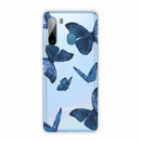 For Samsung Galaxy A21 Shockproof Painted TPU Protective Case(Blue Butterfly)