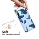 For Samsung Galaxy A21 Shockproof Painted TPU Protective Case(Blue Butterfly)