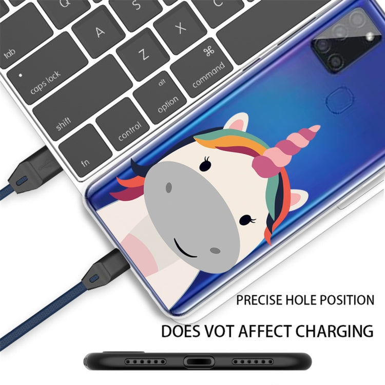 For Samsung Galaxy A21s Shockproof Painted TPU Protective Case(Fat Unicorn)
