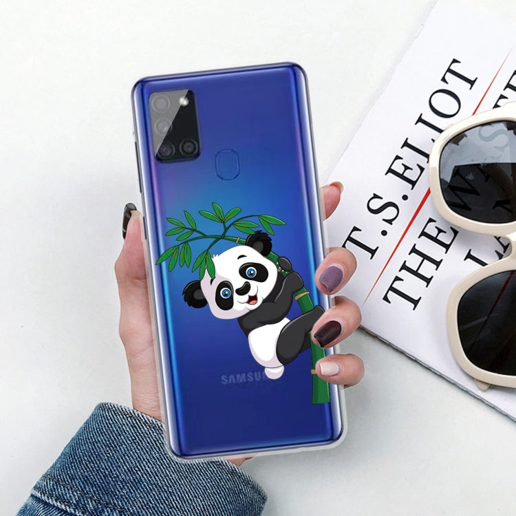 For Samsung Galaxy A21s Shockproof Painted TPU Protective Case(Panda)